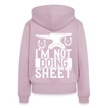 Enclume de forge forgeuse - Sweat à capuche zippé Premium bio Femme - rose poudré - Dos - Julia (174cm)