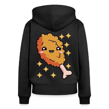 Fried Chicken Fast Food - Women's Premium Organic Zip Hoodie - black - Back - Julia (174cm)