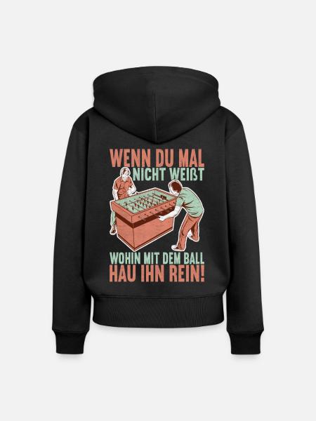 Tischfussball Tischkicker - Frauen Premium Bio Zip Hoodie - Schwarz