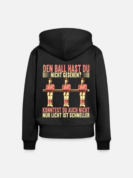Tischfussball Tischkicker - Frauen Premium Bio Zip Hoodie - Schwarz