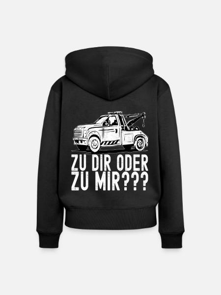 Abschleppwagen Abschleppdienst - Frauen Premium Bio Zip Hoodie - Schwarz
