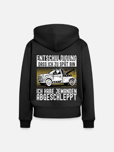 Abschleppwagen Abschleppdienst - Frauen Premium Bio Zip Hoodie - Schwarz