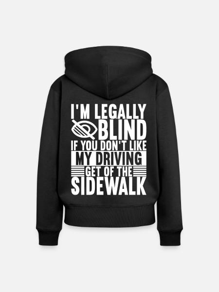 Blind Sehbehinderung - Frauen Premium Bio Zip Hoodie - Schwarz
