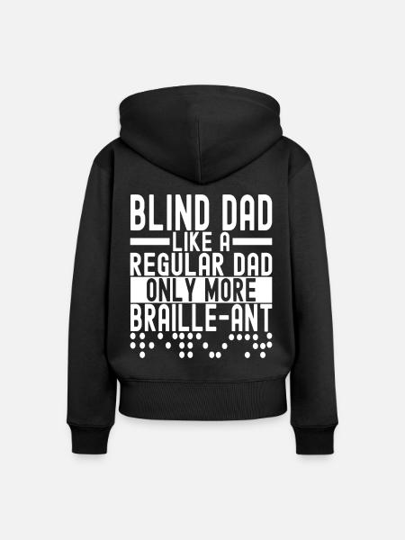 Blind Sehbehinderung - Frauen Premium Bio Zip Hoodie - Schwarz