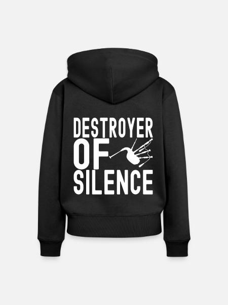 Dudelsack Dudelsackspieler - Frauen Premium Bio Zip Hoodie - Schwarz