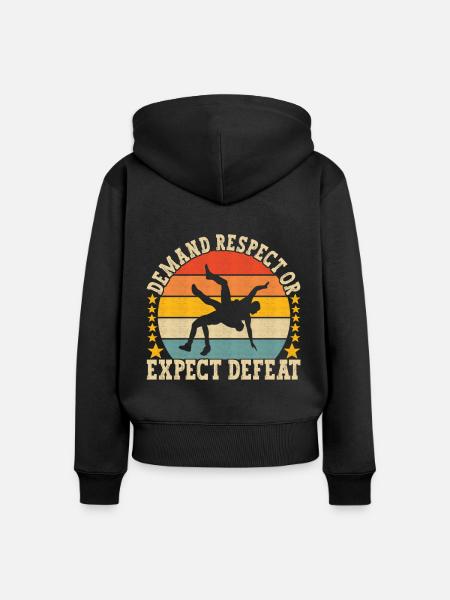 Wrestling Ringen Ringer - Frauen Premium Bio Zip Hoodie - Schwarz