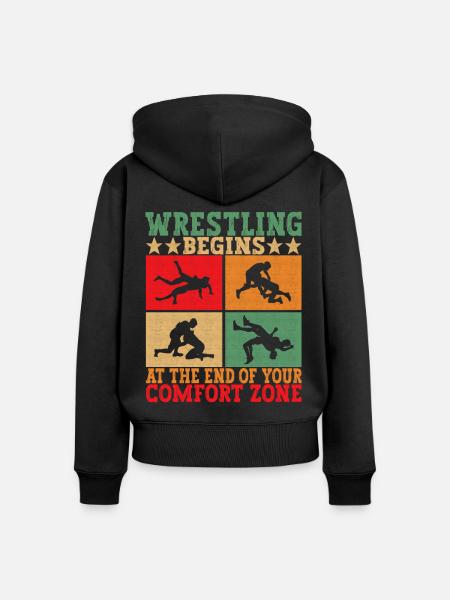 Wrestling Ringen Ringer - Frauen Premium Bio Zip Hoodie - Schwarz