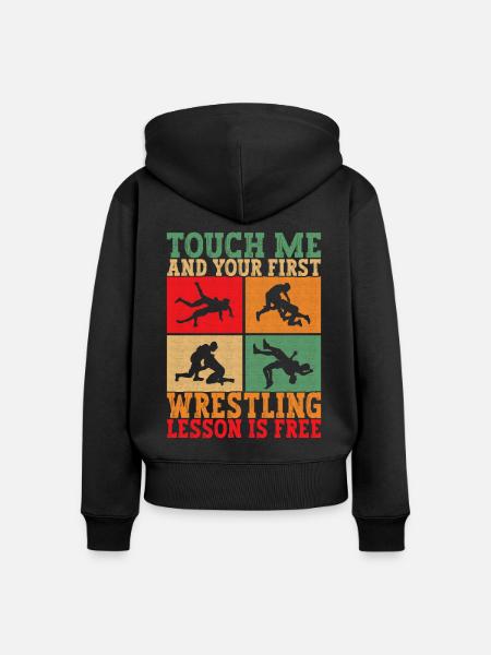 Wrestling Ringen Ringer - Frauen Premium Bio Zip Hoodie - Schwarz