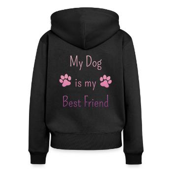 Mon chien est mon meilleur ami - Propriétaire de chien - Sweat à capuche zippé Premium bio Femme - noir - Dos - Julia (174cm)