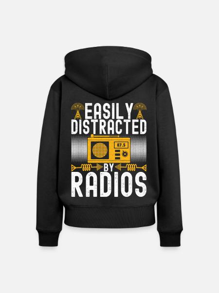 Ham Radio Ham Funker - Frauen Premium Bio Zip Hoodie - Schwarz