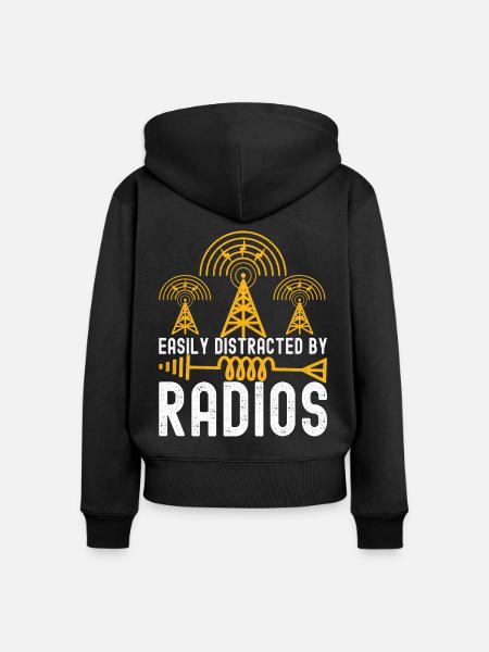 Ham Radio Ham Funker - Frauen Premium Bio Zip Hoodie - Schwarz