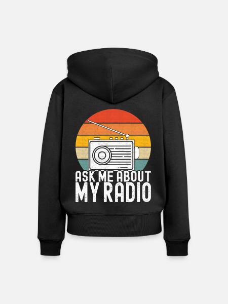 Ham Radio Ham Funker - Frauen Premium Bio Zip Hoodie - Schwarz