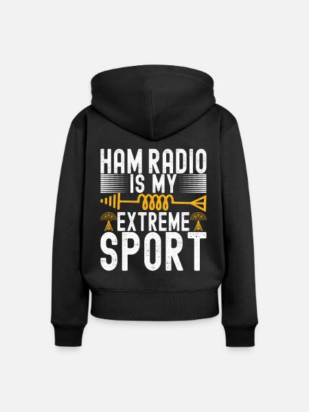 Ham Radio Ham Funker - Frauen Premium Bio Zip Hoodie - Schwarz