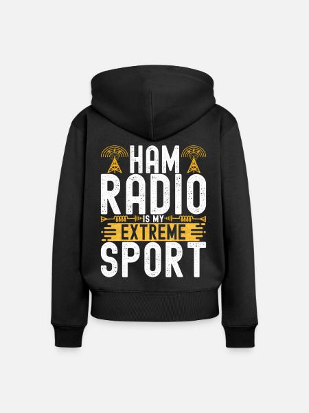 Ham Radio Ham Funker - Frauen Premium Bio Zip Hoodie - Schwarz
