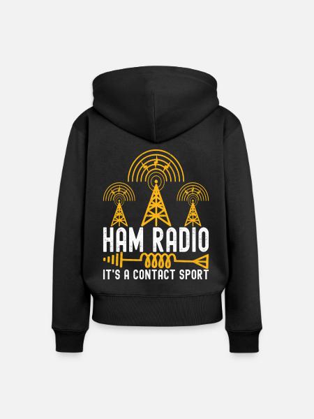Ham Radio Ham Funker - Frauen Premium Bio Zip Hoodie - Schwarz