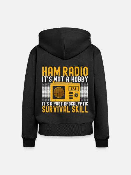 Ham Radio Ham Funker - Frauen Premium Bio Zip Hoodie - Schwarz
