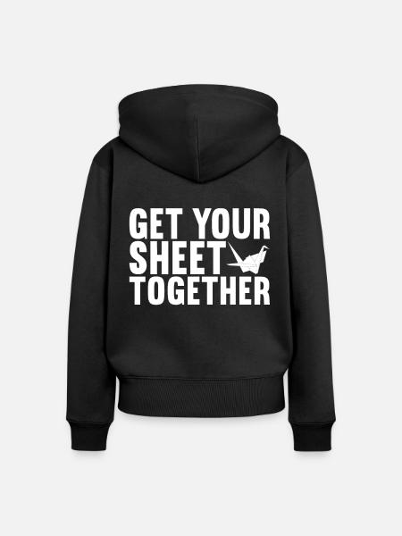 Origami - Frauen Premium Bio Zip Hoodie - Schwarz