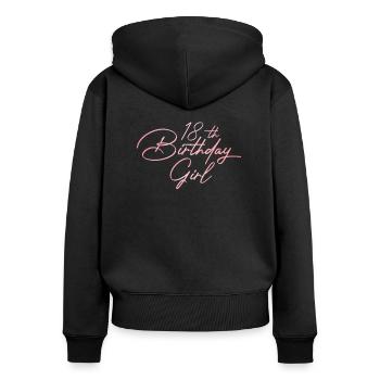 Geburtstagsparty zum 18. Geburtstag für - Frauen Premium Bio Zip Hoodie - Schwarz - Hinten - Julia (174cm)
