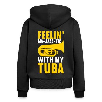 Tuba tuba player - Women's Premium Organic Zip Hoodie - black - Back - Julia (174cm)