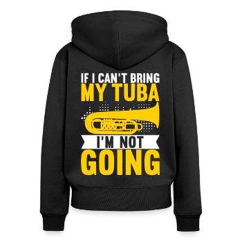Tuba tuba player - Women's Premium Organic Zip Hoodie - black - Back - Julia (174cm)