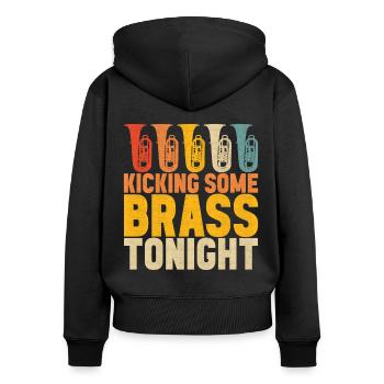 Tuba tuba player - Women's Premium Organic Zip Hoodie - black - Back - Julia (174cm)