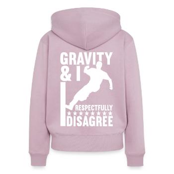 Parkour Freerunning - Frauen Premium Bio Zip Hoodie - Altrosa - Hinten - Julia (174cm)