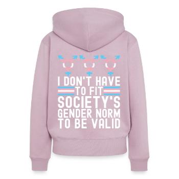 Transgender Trans LGBTQ - Women's Premium Organic Zip Hoodie - dusky pink - Back - Julia (174cm)