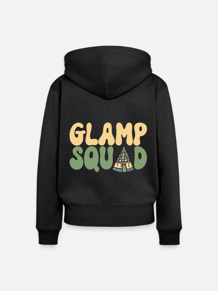 Glamping Glamper - Frauen Premium Bio Zip Hoodie - Schwarz