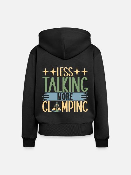 Glamping Glamper - Frauen Premium Bio Zip Hoodie - Schwarz
