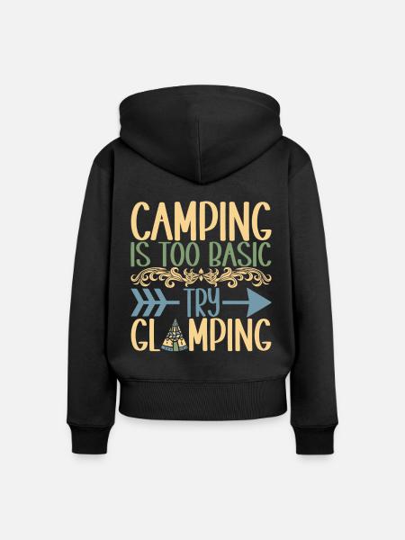 Glamping Glamper - Frauen Premium Bio Zip Hoodie - Schwarz