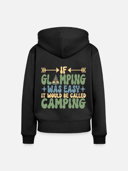 Glamping Glamper - Frauen Premium Bio Zip Hoodie - Schwarz