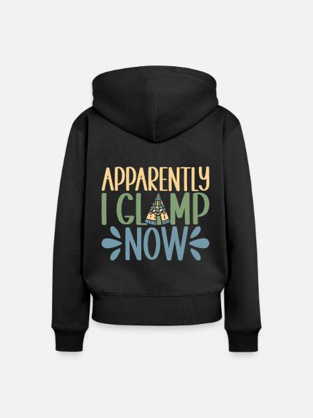 Glamping Glamper - Frauen Premium Bio Zip Hoodie - Schwarz