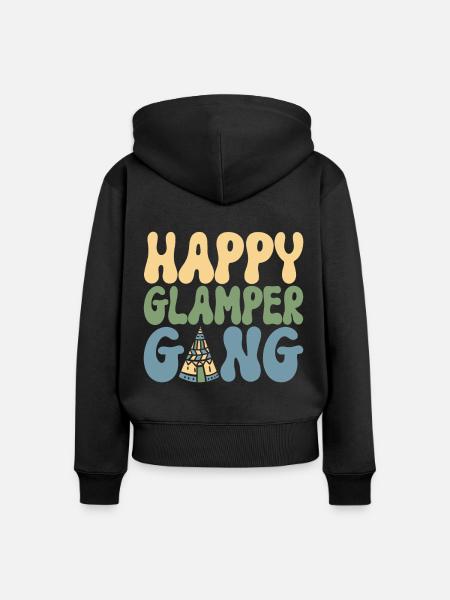 Glamping Glamper - Frauen Premium Bio Zip Hoodie - Schwarz