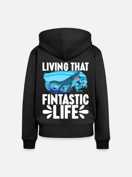 Mosasaurus Dinosaurier - Frauen Premium Bio Zip Hoodie - Schwarz