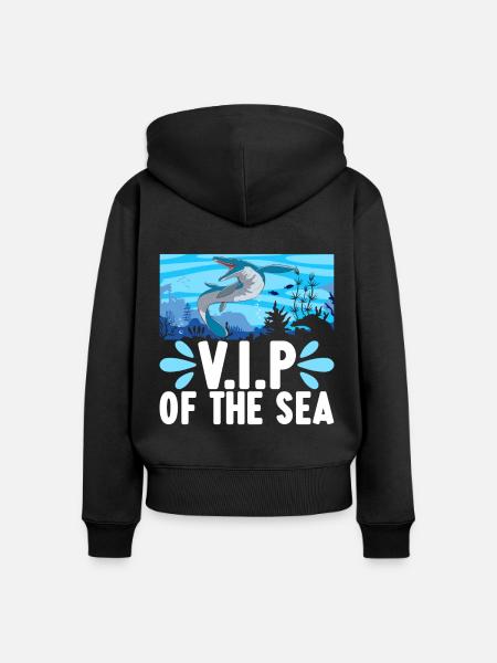 Mosasaurus Dinosaurier - Frauen Premium Bio Zip Hoodie - Schwarz