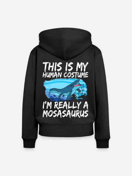 Mosasaurus Dinosaurier - Frauen Premium Bio Zip Hoodie - Schwarz