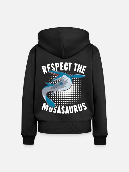 Mosasaurus Dinosaurier - Frauen Premium Bio Zip Hoodie - Schwarz