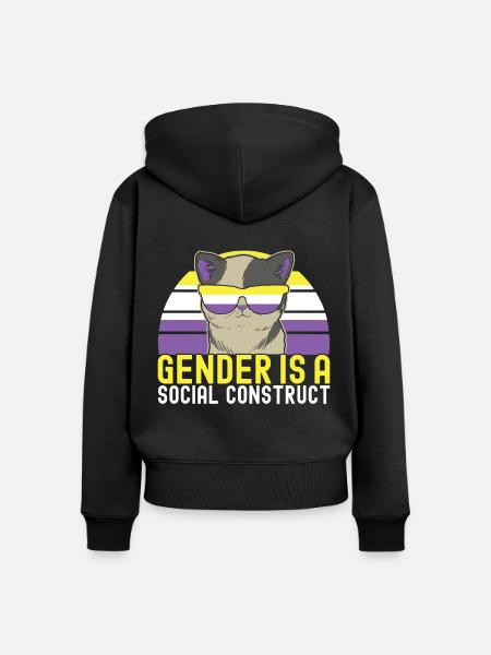 Non Binary Pride Genderqueer - Frauen Premium Bio Zip Hoodie - Schwarz