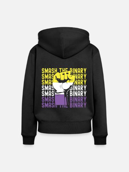 Non Binary Pride Genderqueer - Frauen Premium Bio Zip Hoodie - Schwarz