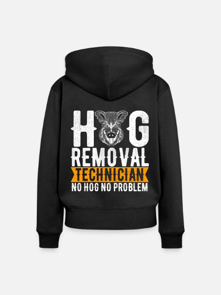Jäger Wildschwein Jagen - Frauen Premium Bio Zip Hoodie - Schwarz