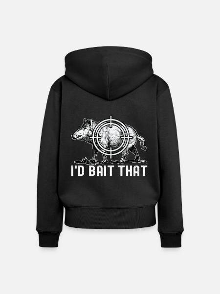Jäger Wildschwein Jagen - Frauen Premium Bio Zip Hoodie - Schwarz