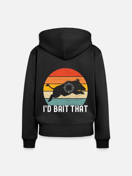 Jäger Wildschwein Jagen - Frauen Premium Bio Zip Hoodie - Schwarz