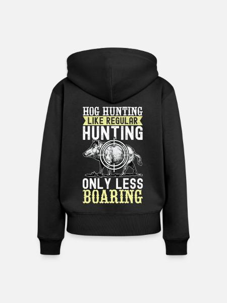 Jäger Wildschwein Jagen - Frauen Premium Bio Zip Hoodie - Schwarz