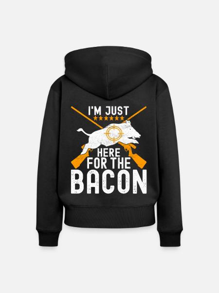 Jäger Wildschwein Jagen - Frauen Premium Bio Zip Hoodie - Schwarz