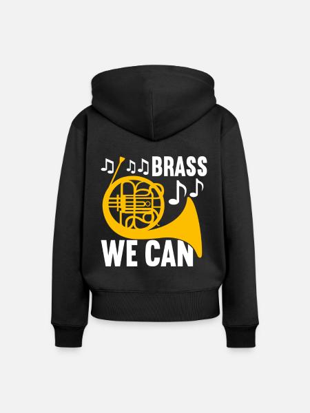 Horn Blechblasinstrument - Frauen Premium Bio Zip Hoodie - Schwarz
