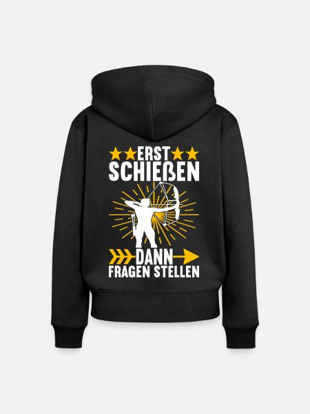 Bogenschießen Bogenschütze - Frauen Premium Bio Zip Hoodie - Schwarz