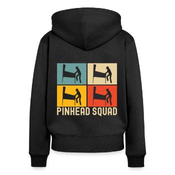 Pinball Flipper - Frauen Premium Bio Zip Hoodie - Schwarz - Hinten - Julia (174cm)
