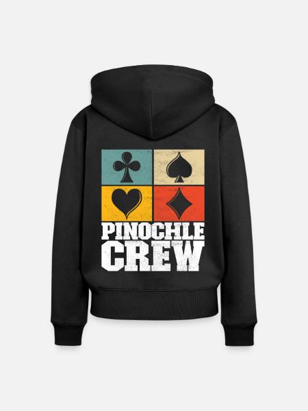 Binokel Pinochle - Frauen Premium Bio Zip Hoodie - Schwarz