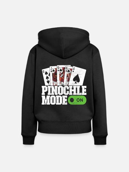 Binokel Pinochle - Frauen Premium Bio Zip Hoodie - Schwarz