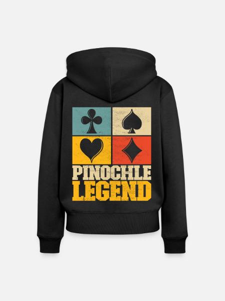 Binokel Pinochle - Frauen Premium Bio Zip Hoodie - Schwarz